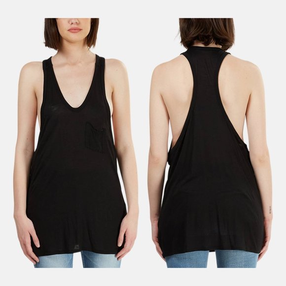 T by Alexander Wang Black Classic Pocket Tank - Picture 1 of 9